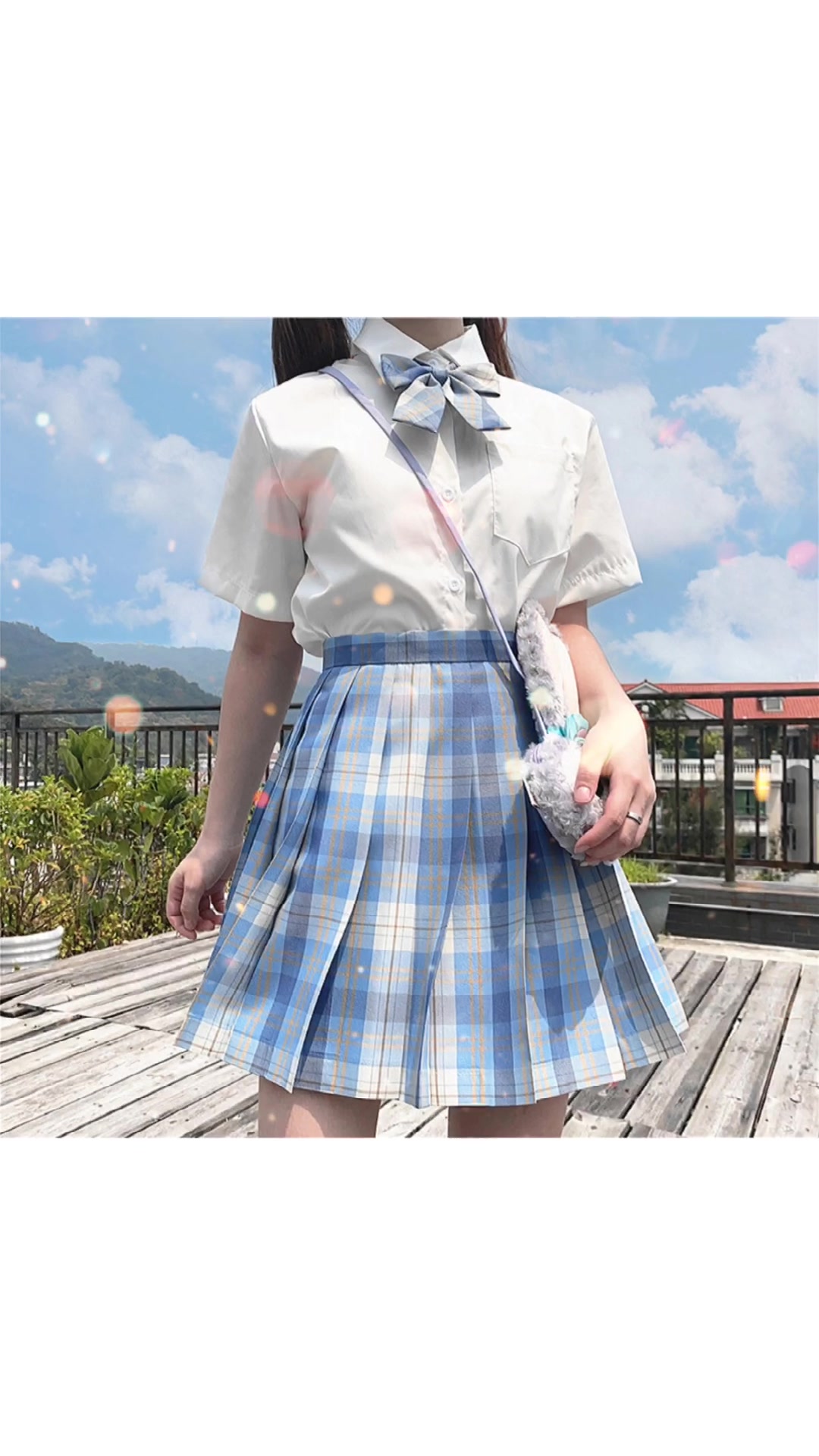 中牌制服馆 冰淇淋jk制服格裙全涤tr 20年対格20年面料百褶裙-原创jk